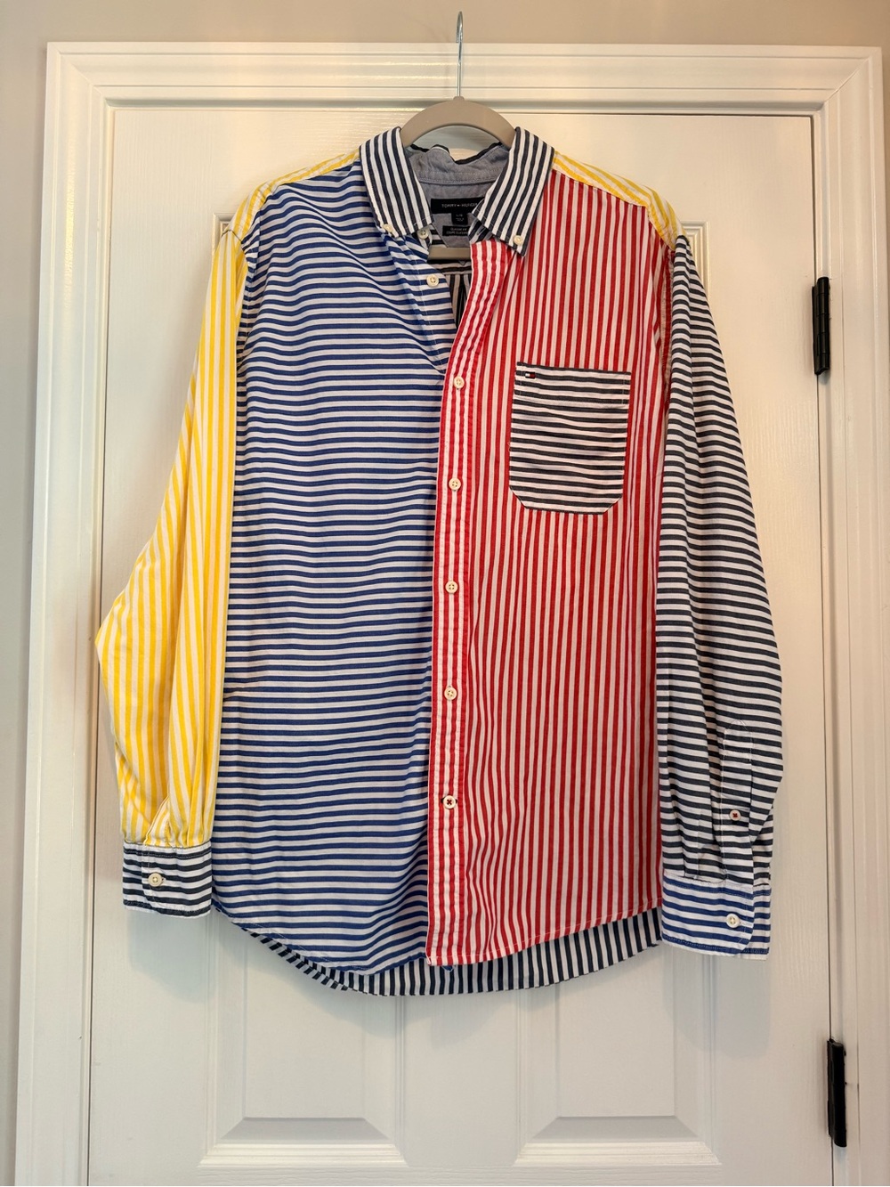 VTG Tommy Hilfiger 90s Colorblock Striped Long Sleeve “Fun Shirt” - UNISEX